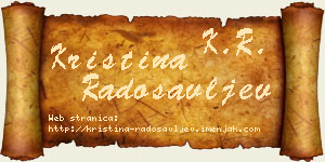 Kristina Radosavljev vizit kartica